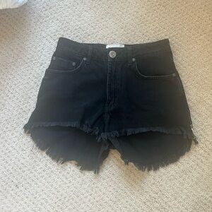 One Teaspoon Black High-Waisted Jean Shorts